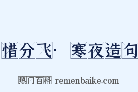 惜分飞·寒夜造句是什么意思的图片